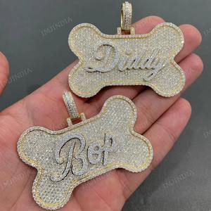 Colgante Personalizado para Perro, Colgante Iced Out, Colgante con Letra, Moissanita Auténtica, Colgante con Nombre Estilo Hip Hop, Colgante con Número, Colgante con Logotipo - Product Image 6