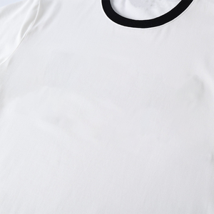 Customized Logo Embroidered Cotton T-<b>Shirt</b> Men Curved Hem Premium Unisex Tee | Greek Letter Apparel Logo Embroidery Streetwear - Product Image 2