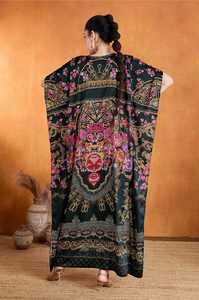 Hot Sale Designer Turkish Style <b>Kaftan</b> Kurta Women Polyester Handmade Batwing Sleeves Regular Fit Flared Hem Short Party V Neck - Product Image 6