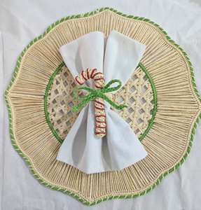 Manteles Individuales Redondos de Algodón Bohemio Hechos a Mano con Borde Festoneado Natural, Ecológicos, Ideales para Banquetes y Cenas - ¡Oferta Especial! - Product Image 2