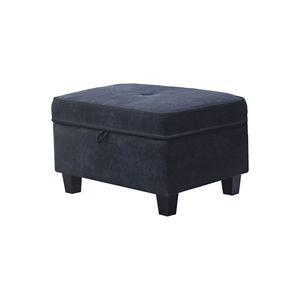 Sofá Seccional Harmony de Tela Negra de 99.5" con Chaise Longue a la Izquierda y Otomana con Almacenamiento para Sala de Estar - Product Image 4