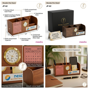 Support de stylo en bois personnalisé moderne avec impression pour la Saint-Valentin et la fête des mères - Product Image 3