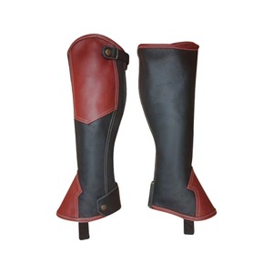 Custom Soft Suede Horse Riding <b>Chaps</b> Adjustable Equestrian <b>Half</b> Gaiters Outdoor Horseback Riding Protective Leg Calf Shield - Product Image 4