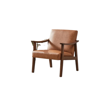 Fauteuil lounge moderne de luxe avec pieds en bois massif, dossier central, robuste et confortable pour salon et chambre à coucher - Product Image 2