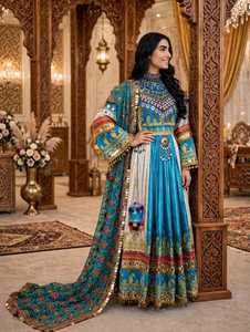 Robes de mariée décontractées, robes de mariée afghanes, robes de soirée formelles brodées à la main, robes décontractées sur mesure en gros, ensembles élégants - Product Image 2