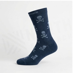 NORTH APPROACH Crew <b>Socks</b> Skull Pattern Blue Breathable Adult Casual Spring Season Knitted <b>Socks</b> - Product Image 3
