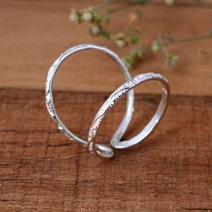 SHYAM JEWELRS Anillo de Plata Ajustable de Doble Banda con Diseño de Estrella, Hecho a Mano, de Lujo, Unisex, para Dedo - Product Image 2