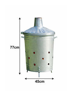 Incinerador de jardín para exteriores, contenedor metálico para quemar basura con tapa, quemador de hojas para patio trasero, incinerador de residuos de 90 litros. - Product Image 4
