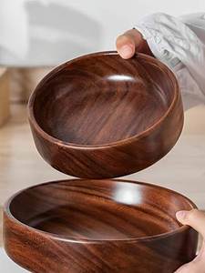 Acacia wood serving bowl for fruits salads <b>popcorn</b> acacia wood salt cellar bowl <b>box</b> with built-in spoon kitchen - Product Image 3