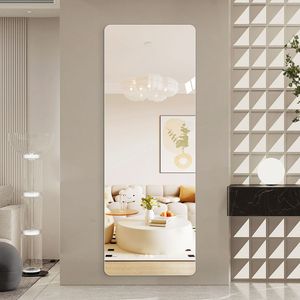 Specchio da Parete Rotondo di Alta Qualità in Vetro Argentato da 5mm, 60x15 Pollici, con Angoli Arrotondati per Soggiorno, Camera da Letto, Guardaroba, con Foro per Appendere - Product Image 2