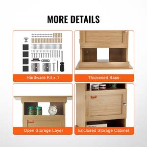 Soporte de acuario de 20 galones, soporte de tanque de reptiles de peces de color tilo, capacidad de carga de 167,6 libras, gabinete de almacenamiento de MDF de 25,2x15,7x28,3 - Product Image 6