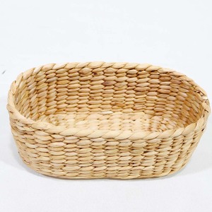 Water Hyacinth Woven <b>Storage</b> <b>Basket</b> Rustic Oval <b>Wicker</b> Bin Eco Friendly Organizer for Bathroom Kitchen Bedroom Office - Product Image 5