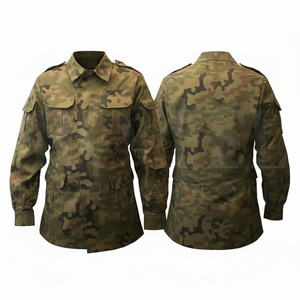 Veste longue de travail camouflage imprimée sur toute la surface, style moderne, multi-poches, fermeture à boutons en coton, veste d'extérieur - Product Image 4