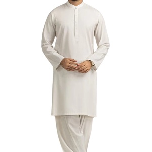 Ensemble Kurta pour homme avec col rabattu, design ODM, dernière mode, vêtements de mariage et de fête, pantalon Shalwar, costume 2 pièces pour homme - Product Image 1