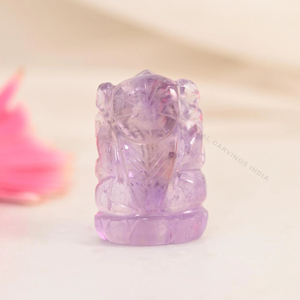 Statue de Lakshmi en améthyste naturelle sculptée à la main, cristal violet, déesse hindoue, richesse, prospérité, Feng Shui, décoration d'autel Puja, 2 pouces - Product Image 4