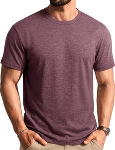 Camiseta de Algodón Casual Elegante para Hombre, Cuello Redondo, Manga Corta, Suave, Cómoda, Transpirable, Ecológica, de Secado Rápido, para Uso Diario - Product Image 1