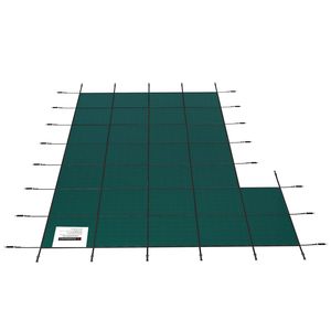 Cubierta de Seguridad para Piscina Enterrada de Invierno, 18 pies x 34 pies, Rectangular, Malla de PP de Alta Resistencia, Escalón Izquierdo, Triple Costura, con Enrollador - Product Image 5