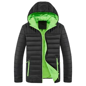custom 2021 new style polyester puffer jackets OEM fashion casual Full sleeves jackets with hood for long winter