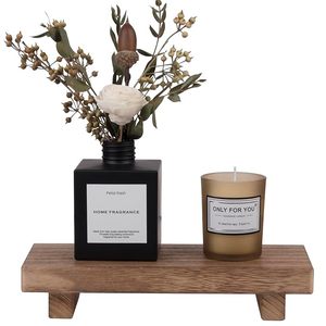 Wooden Floral <b>Plant</b> Decorative Tray Candle <b>Jar</b> Display Stand Rustic Desktop Holder for Home Decor Wedding Party - Product Image 1