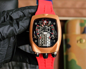 Reloj de pulsera para hombre, edición limitada, de lujo, con bisel mate en oro rosa, correa de caucho, deportivo, informal, de negocios, tourbillon, automático, mecánico - Product Image 5