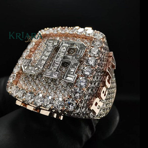 925 Silver Rose Gold Plated Moissanite Cocktail Ring <b>Letter</b> Design Pave Setting Women's Hiphop Party Jewelry - Product Image 4