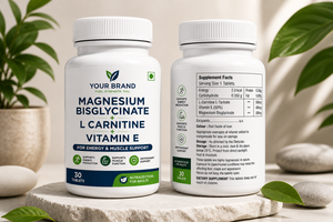 Fabricant OEM de comprimés de bisglycinate de magnésium, de L-carnitine et de vitamine E pour l'énergie et le soutien musculaire - Product Image 4