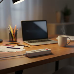 Presa con Interruttore 3 Uscite Cavo 3m H05VV-F 3G1.5mm Bianco - Product Image 3