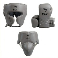 Ensemble de boxe personnalisé en cuir véritable durable et écologique : Gants, protections de tête et de bas du corps, logo personnalisé - Entraînement de protection
