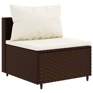 Juego de 10 Cojines de Ratán Sintético Marrón para Patio, Color Crema Blanco, para Relajarse en el Jardín - Product Image 4