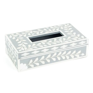 Artisan Bone Inlay Jewelry Storage Box with <b>White</b> Leaf Pattern Handmade Dustproof Large Capacity Lid Luxury Home Decor - Product Image 1