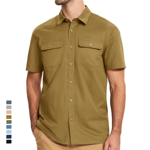 เสื้อเชิ้ตผู้ชายคุณภาพสูง แห้งเร็ว สไตล์ลำลอง ผ้าคอตตอนผสมโพลีเอสเตอร์ พร้อมปักลายตามสั่ง ดีไซน์ใหม่แบบเรียบง่าย เหมาะสำหรับเล่นกีฬาและกิจกรรมกลางแจ้ง - Product Image 2