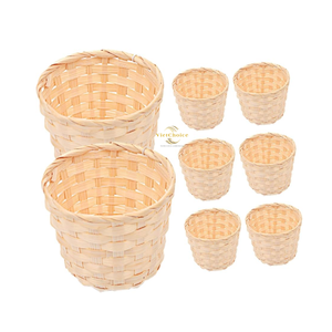Eco Friendly Bamboo Basket Mini Natural Handmade <b>Storage</b> Basket for Gift and Wholesale Supply - Product Image 1