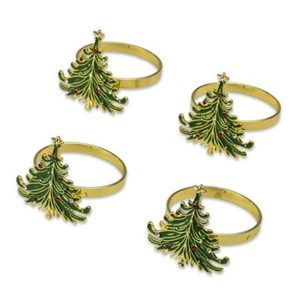 Anneaux de serviette en métal argenté motif renne de Noël, porte-serviettes écologiques pour la décoration de table de fête - Product Image 5