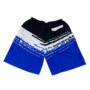 Custom Made ODM Men's Blue <b>Black</b> White Printed <b>Board</b> Shorts Quick Dry Elastic Waist Casual Swimwear with Pockets Premium Shorts - Product Image 2