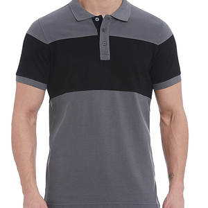 Polo homme gris anthracite premium |   Polo athlétique Obsidian Black Chest Block |   Tenue de sport urbaine décontractée pour la salle de sport et le travail - Product Image 1