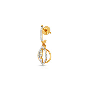 Pendientes de diamantes con diseño de círculo de sol y luna - Product Image 1