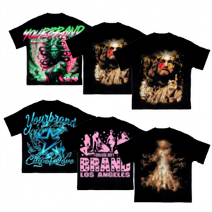 Camisetas Personalizadas con Logotipo Frontal DTG, Estilo Urbano para Hombre, Oversize, Desgastadas, Vintage, Lavadas al Ácido, 100% Algodón de Alta Calidad - Product Image 5