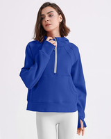 Sweat-shirt à capuche en polaire pour femme grande taille Ville Sports, couleur unie, décontracté, manches longues, vêtements d'automne, polyester/coton 800g
