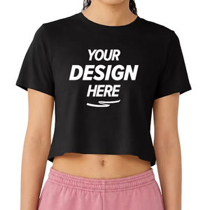 <b>Aesthetic</b> New Crop <b>Top</b> Mockup Everyday Casual Soft Pink Cropped T-Shirt Product Photo Trendy Branding Cropped T-Shirt - Product Image 4