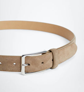 Cinturones de Cuero Vacuno Premium al por Mayor, Cinturones Casuales de Lujo Personalizados para Hombre, Color Camel, Hebilla Cuadrada de Aleación, Cinturones Ligeros - Product Image 2