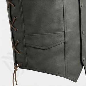 NAI-5000A Gilet en cuir d'été pour motard, veste de club moto, vêtement d'extérieur, vente en gros, gilet de moto couleur personnalisée - Product Image 5