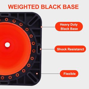 Conos de Tráfico CITICITY de 28 Pulgadas, Color Naranja, Resistentes, Estructuralmente Estables, Ideales para el Control de Tráfico Vial - Product Image 6