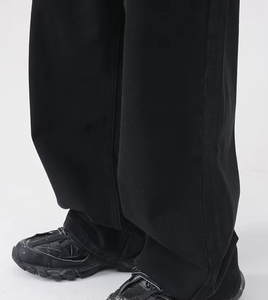 Vente en gros de jeans baggy pour hommes, style streetwear personnalisé, bleu foncé, denim tendance, 100% coton, lavé, coupe droite, jambe large, grandes tailles - Product Image 2