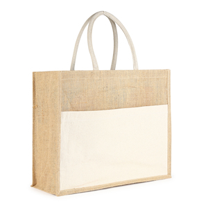 Sac cadeau en jute naturel uni pour la vente au détail et l'emballage, sac fourre-tout avec poignées en corde, fermeture à glissière, taille personnalisée - Product Image 1