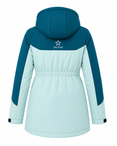 Chaqueta Acolchada de Maternidad SALSTAR para Mujer, con Capucha, Cortavientos, Abrigo de Invierno, Manga Larga, Azul y Verde, con Cierre Frontal - Product Image 4