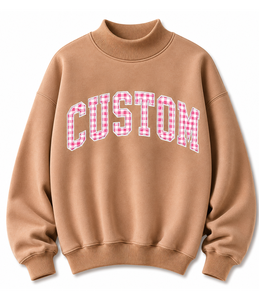 OEM Custom <b>Women</b> Mock Neck Sweatshirt Greek Sorority TBSIGMA Chenille Patch Embroidery Heavyweight Cotton <b>Fleece</b> <b>Top</b> - Product Image 6