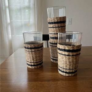 Stylish Handwoven Hyacinth Tumbler Basket Holder For <b>Dining</b> <b>Table</b> Arrangement And Kitchen Counter Organization - Product Image 1