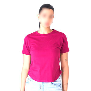 Camisetas de Algodón para Mujer, Color Rosa Vibrante, de Alta Calidad, Cómodas, Casuales, de Manga Corta, Corte Regular, con Logotipo Personalizado, 2026 - Product Image 1