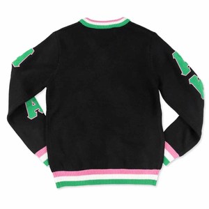Pull-over col en V pour femme Zeta Phi Beta Sorority - Broderie de lettres universitaires noires/bleues - Product Image 3