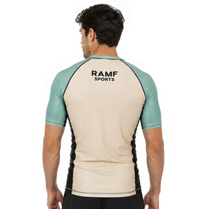 RAMF SPORTS Men's Red Blue Short Sleeve Rash Guard <b>Compression</b> <b>Shirt</b> Quick Dry Sublimation Print BJJ MMA Wrestling Top - Product Image 4